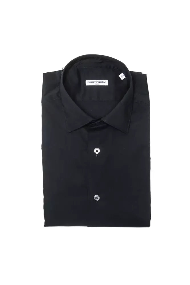 Robert Friedman Black Cotton Men Shirt - Zeiniez