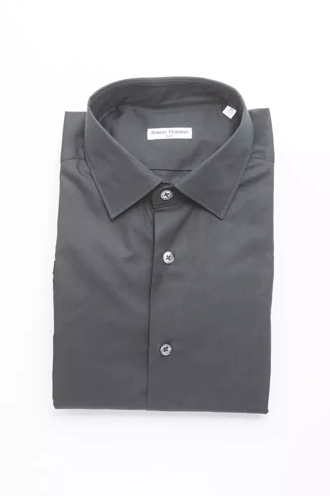 Robert Friedman Black Cotton Men's Shirt - Zeiniez