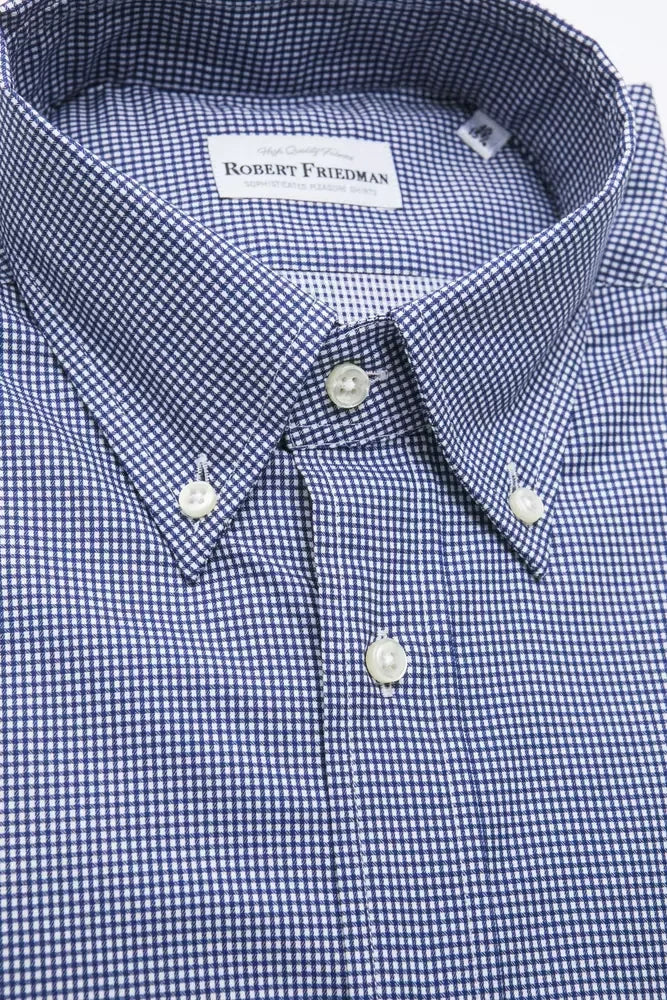 Robert Friedman Blue Cotton Men's Shirt - Zeiniez