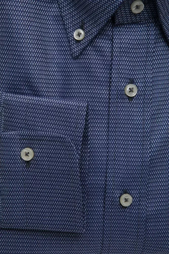 Robert Friedman Blue Cotton Men's Shirt - Zeiniez