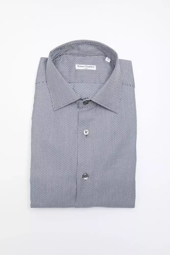 Robert Friedman Blue Cotton Men Shirt - Zeiniez