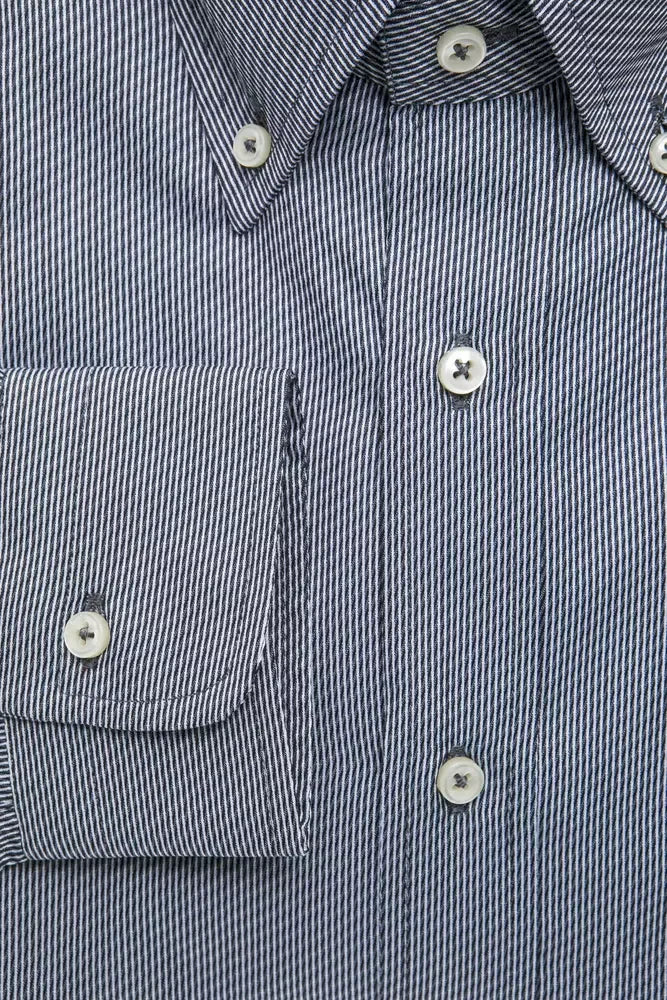 Robert Friedman Blue Cotton Men's Shirt - Zeiniez