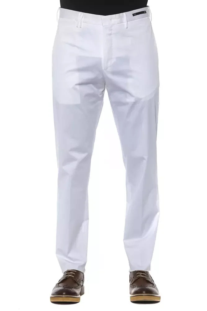 PT Torino White Cotton Men Trouser - Zeiniez