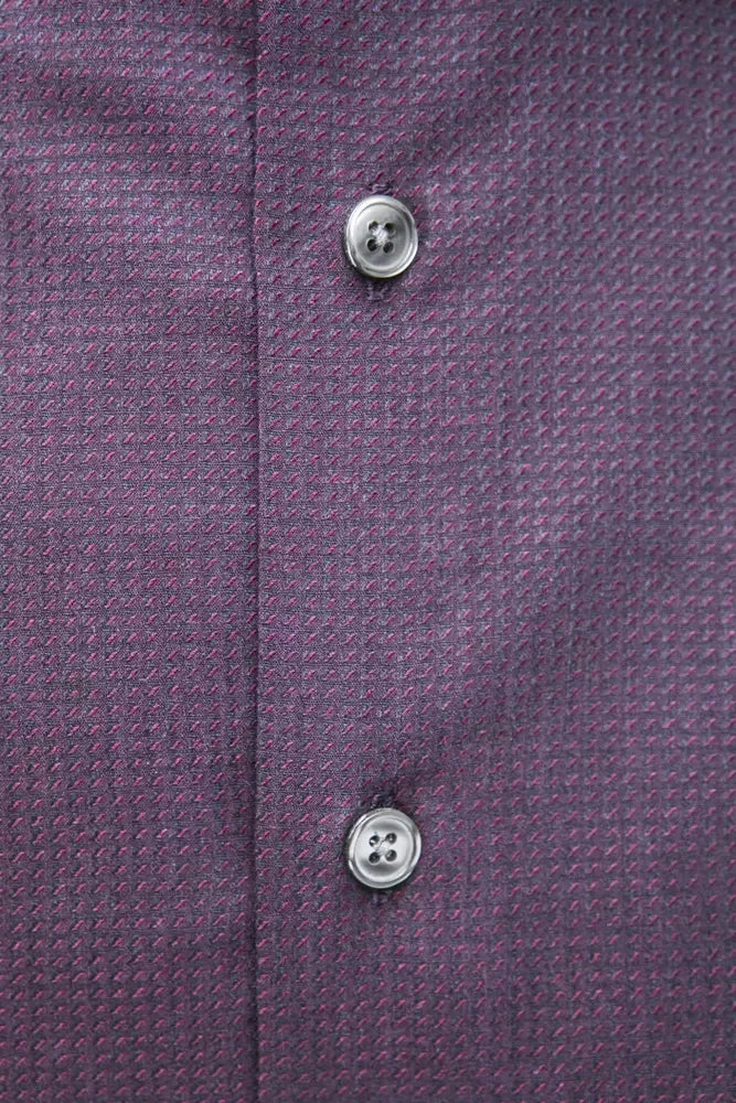 Robert Friedman Burgundy Cotton Men Shirt - Zeiniez