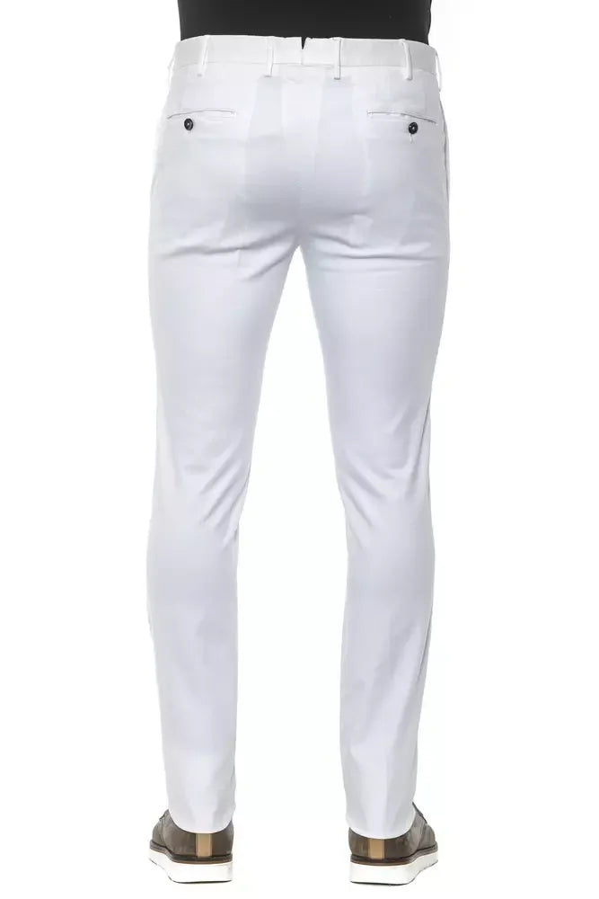 PT Torino White Cotton Men Slim Trouser - Zeiniez