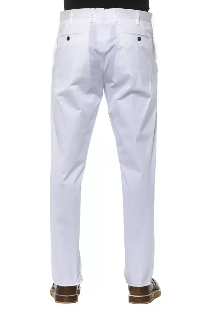 PT Torino White Cotton Men Trouser - Zeiniez