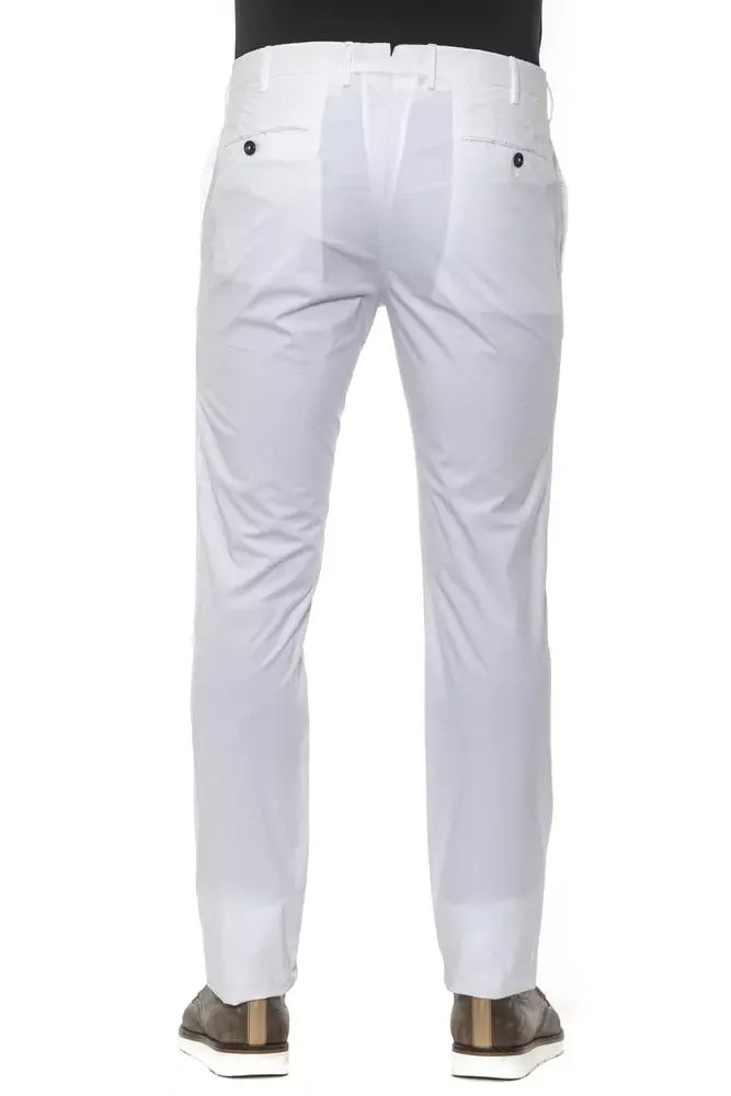 PT Torino White Cotton Men Slim Trouser - Zeiniez