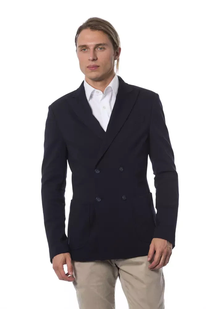 Verri Blue Viscose Men Blazer - Zeiniez