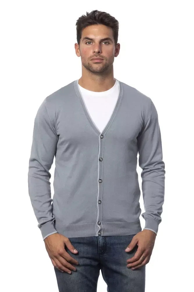 Verri Gray Cotton Men's Cardigan - Zeiniez