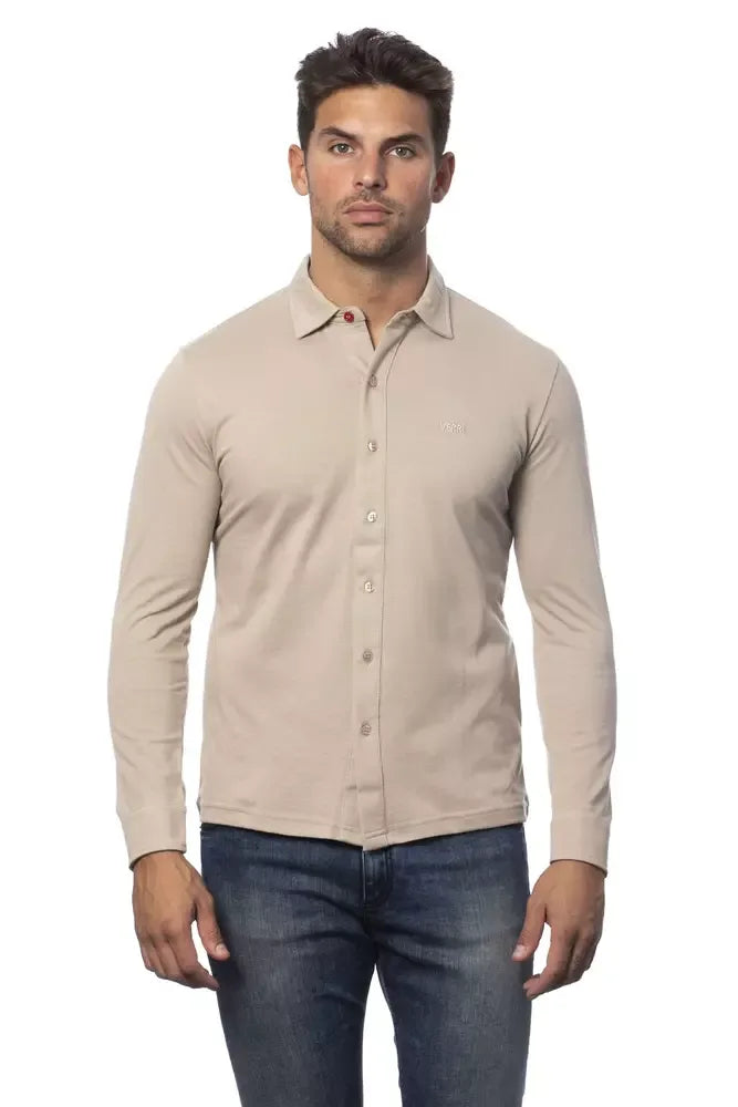 Verri Beige Cotton Men Shirt - Zeiniez