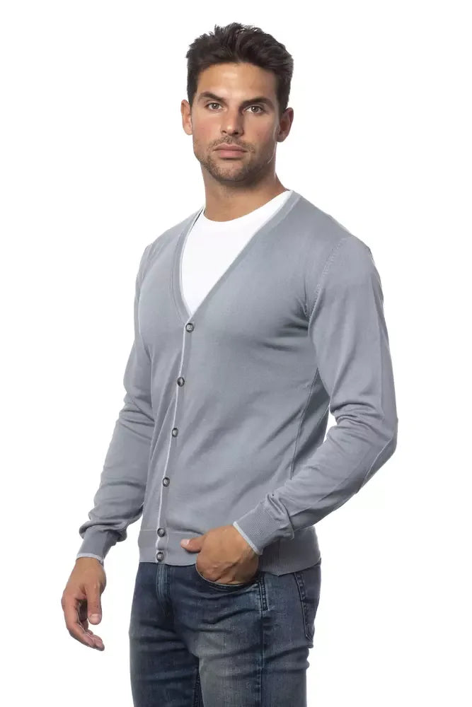 Verri Gray Cotton Men's Cardigan - Zeiniez