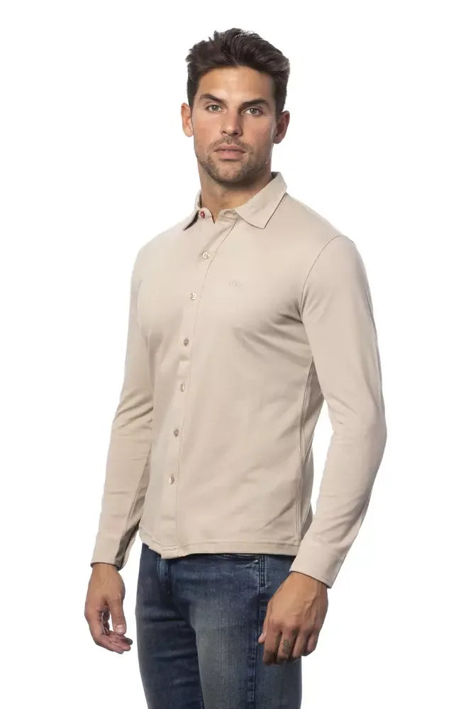 Verri Beige Cotton Men Shirt - Zeiniez