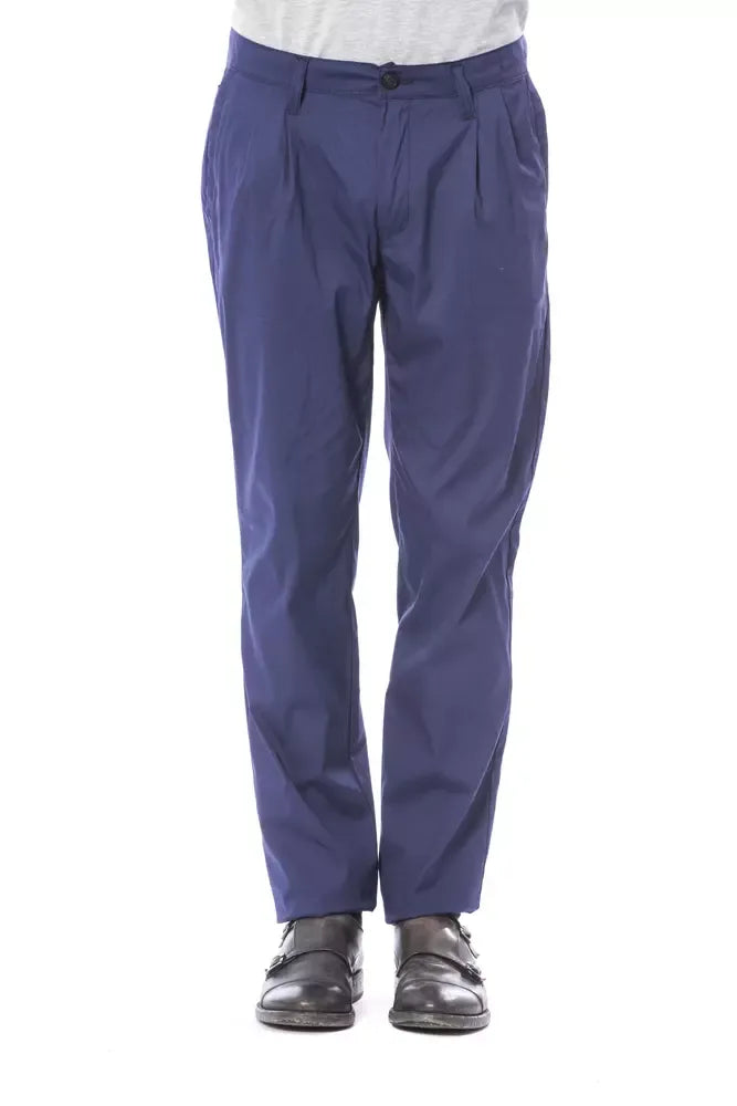 Verri Blue Cotton Men's Chino Pant - Zeiniez