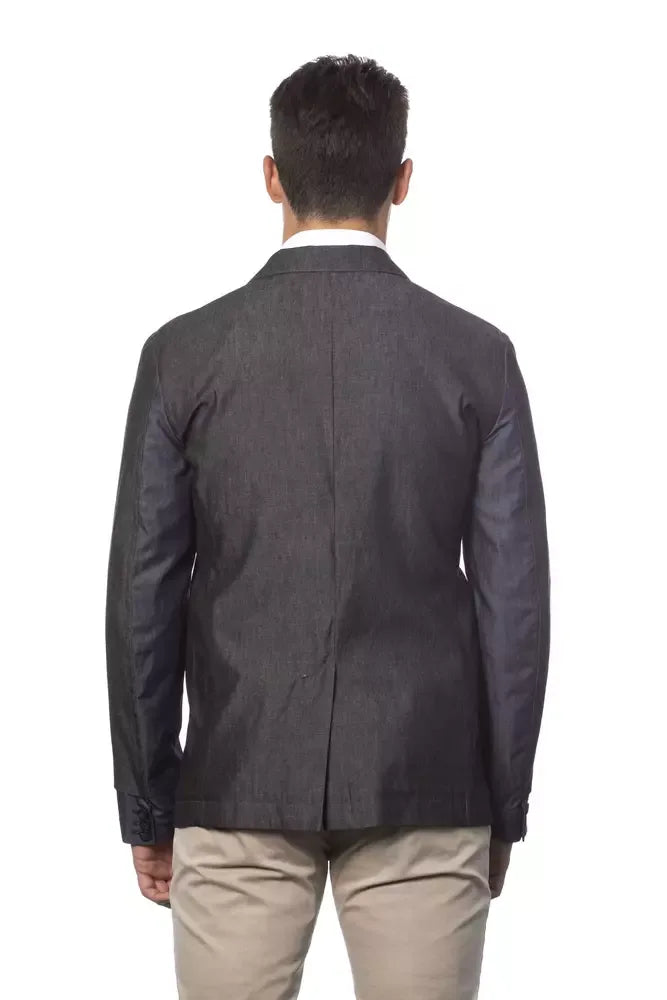 Verri Gray Cotton Men Single Breasted Blazer - Zeiniez