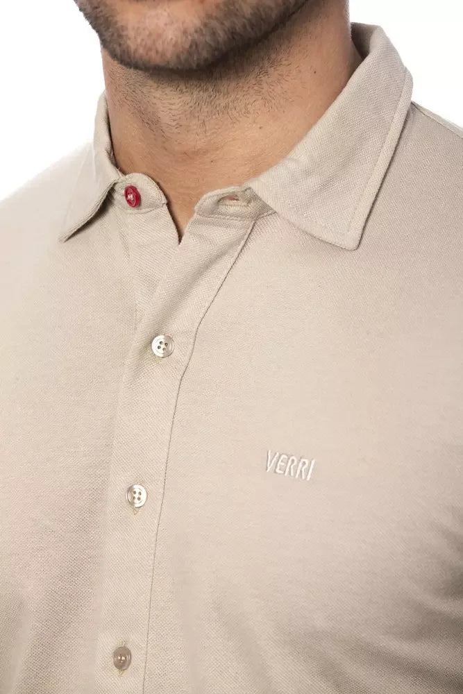 Verri Beige Cotton Men Shirt - Zeiniez