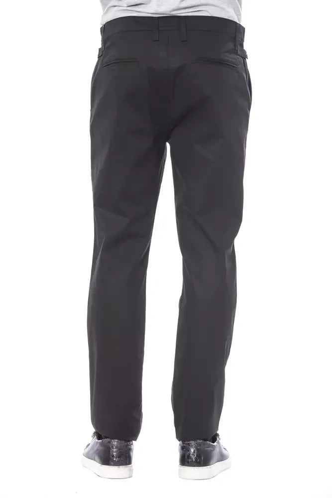 Verri Black Cotton Men's Pant - Zeiniez