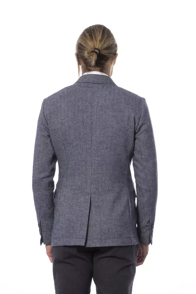 Verri Blue Polyester Blazer - Zeiniez