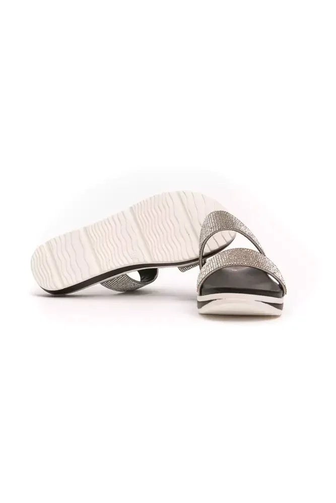Péché Originel Silver Textile Women Sandal - Zeiniez