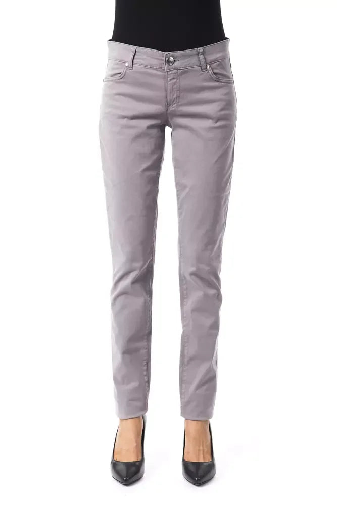 BYBLOS Gray Cotton Women's Pant - Zeiniez