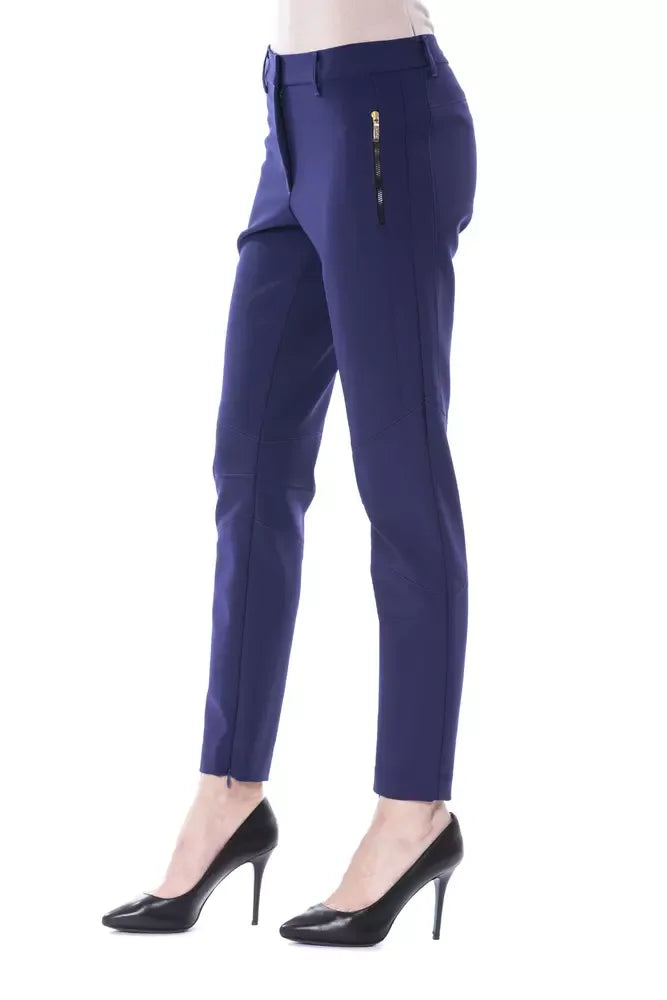 BYBLOS Blue Polyester Women's Slim-Fit Pant - Zeiniez