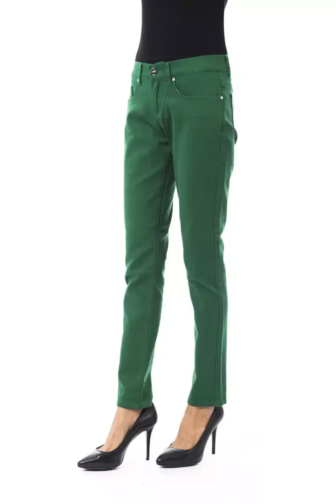 BYBLOS Green Cotton Women Pant - Zeiniez