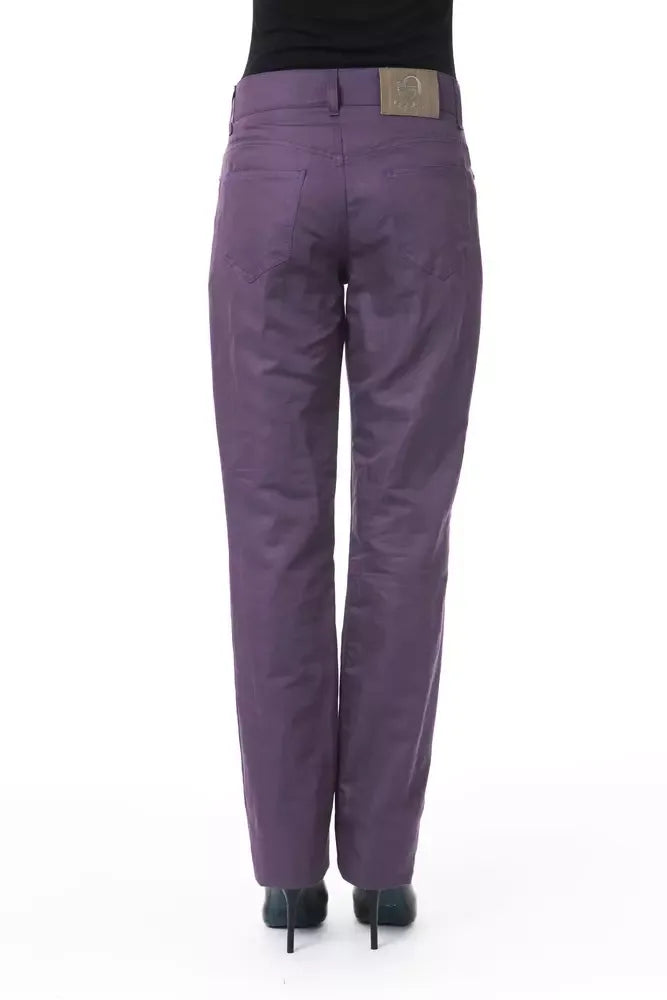 BYBLOS Purple Cotton Women Pant - Zeiniez