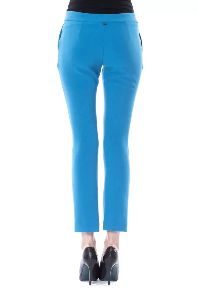 BYBLOS Light Blue Polyester Women Skinny Pant - Zeiniez