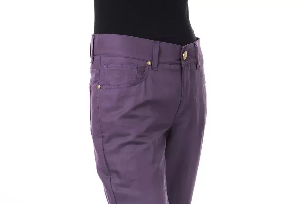 BYBLOS Purple Cotton Women Pant - Zeiniez