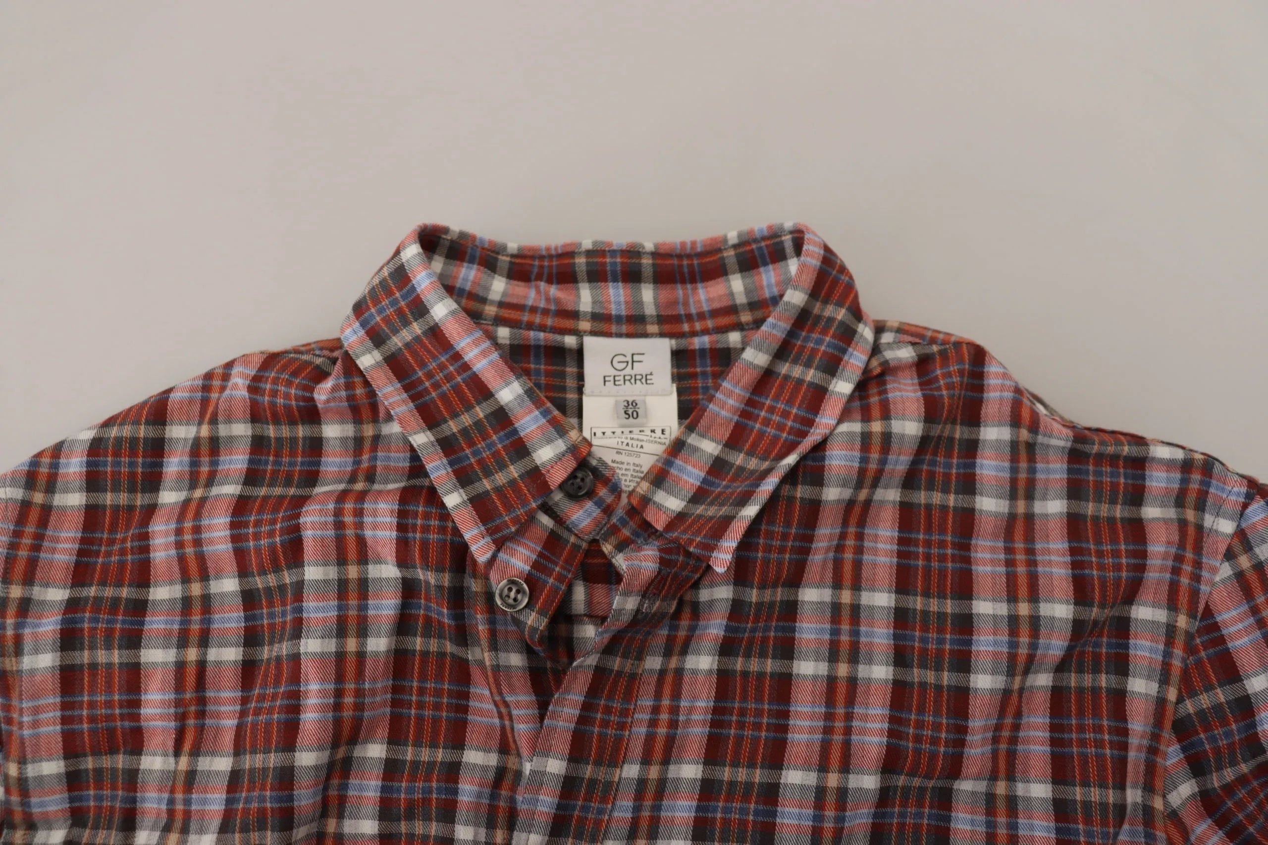 GF Ferre Multicolor Checkered Cotton Long Sleeves Casual Shirt - Zeiniez