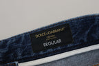 Dolce & Gabbana Blue Cotton Tattered Men Denim Jeans - Zeiniez