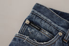 Dolce & Gabbana Blue Cotton Tattered Men Denim Jeans - Zeiniez