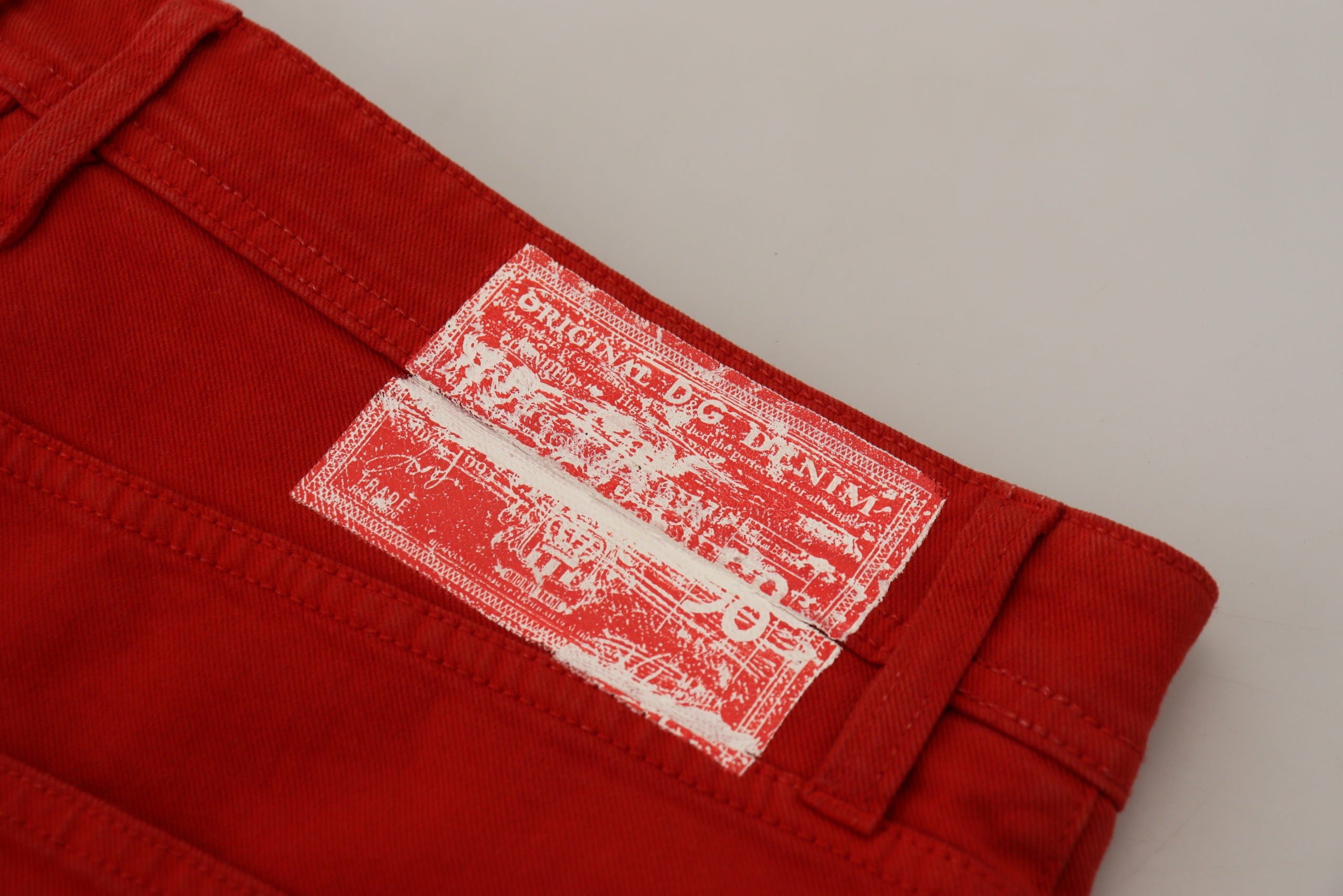 Dolce & Gabbana Red Cotton Straight Fit Men Denim Jeans - Zeiniez
