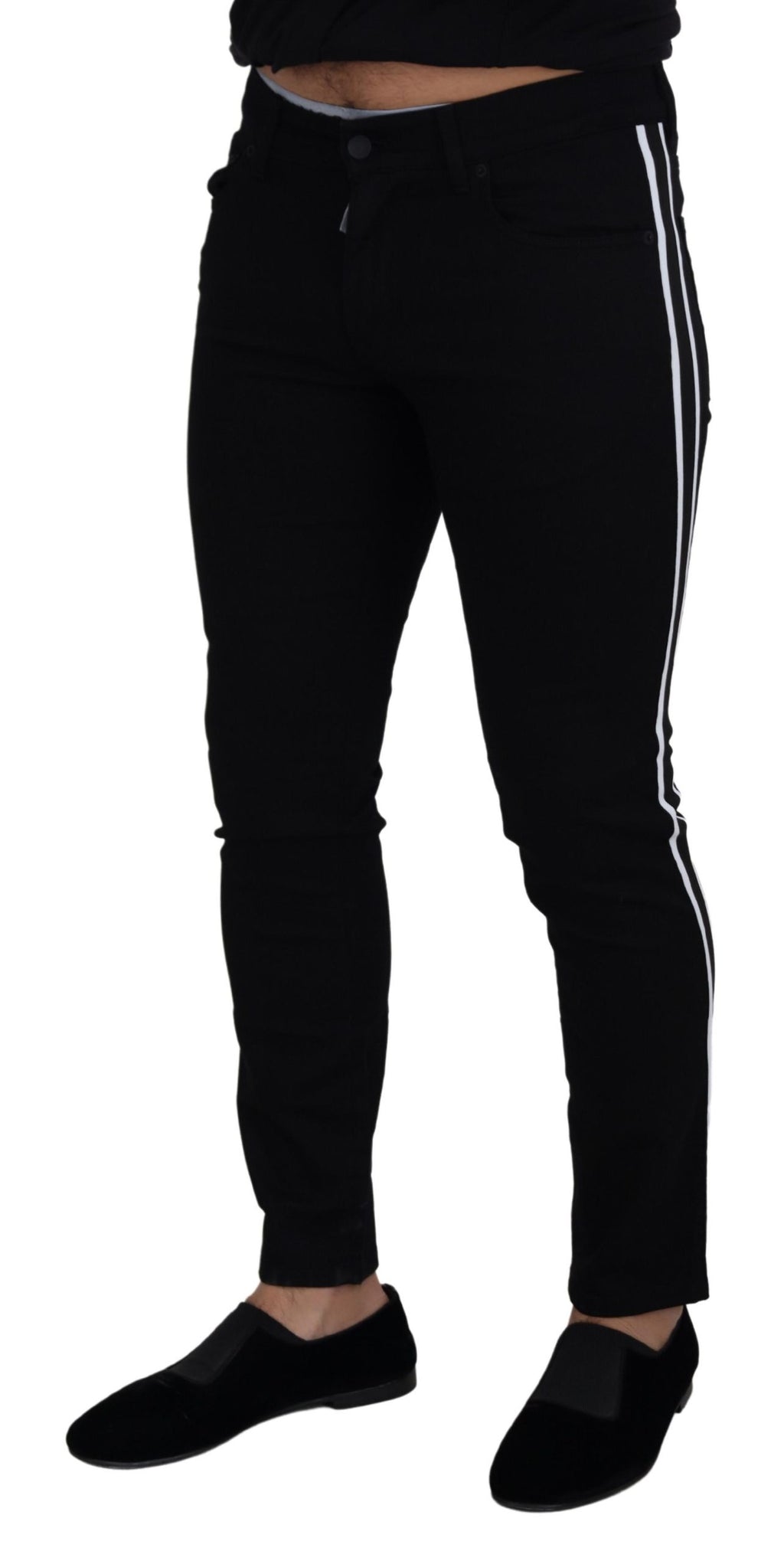 Dolce & Gabbana Black Cotton DG Crown Men Denim Jeans - Zeiniez