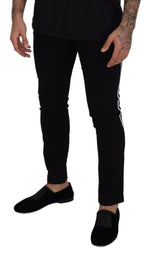 Dolce & Gabbana Black Cotton DG Crown Men Denim Jeans - Zeiniez