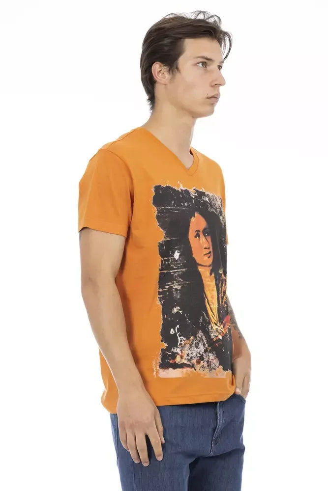 Trussardi Action Orange Cotton Men T-Shirt - Zeiniez