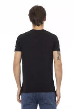 Trussardi Action Black Cotton Men's V-Neck T-Shirt - Zeiniez