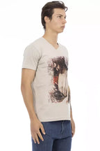Trussardi Action Beige Cotton Men T-Shirt - Zeiniez