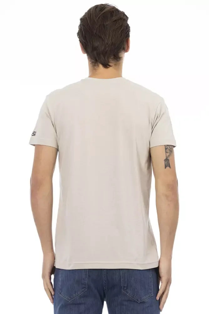 Trussardi Action Beige Cotton Men T-Shirt - Zeiniez