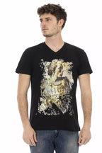 Trussardi Action Black Cotton Men T-Shirt - Zeiniez