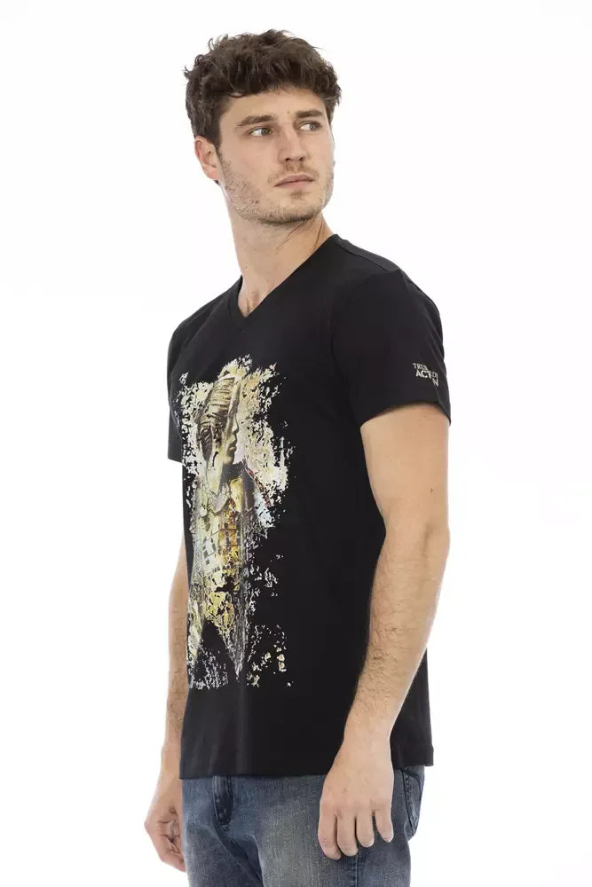 Trussardi Action Black Cotton Men T-Shirt - Zeiniez