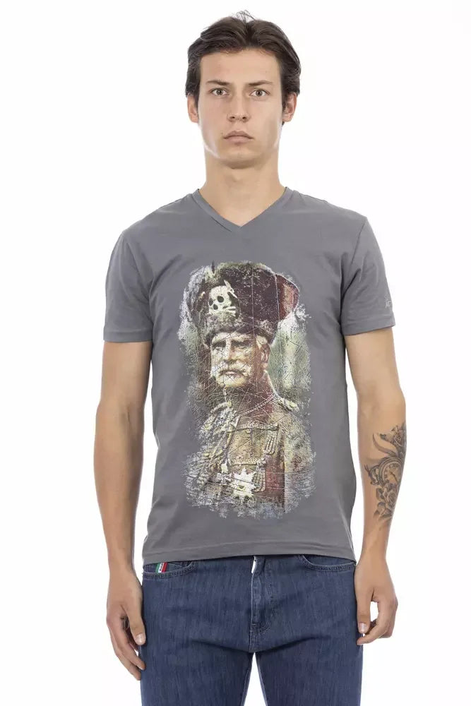 Trussardi Action Gray Cotton Men's T-Shirt - Zeiniez