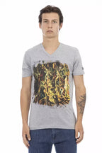 Trussardi Action Gray Cotton Men T-Shirt - Zeiniez