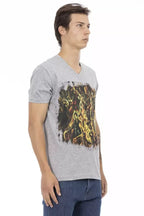 Trussardi Action Gray Cotton Men T-Shirt - Zeiniez