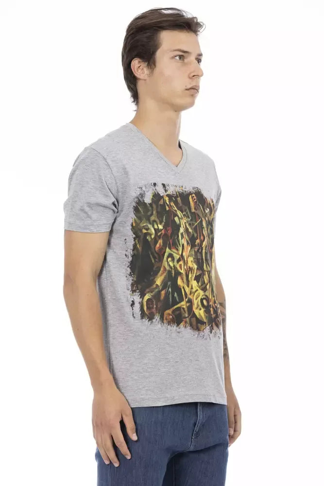 Trussardi Action Gray Cotton Men T-Shirt - Zeiniez