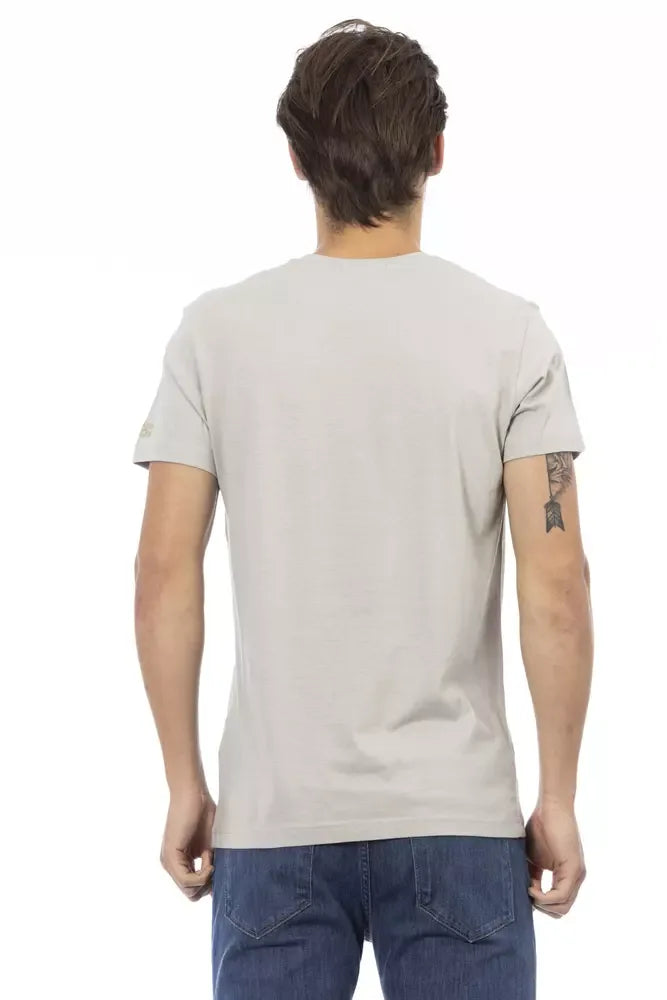 Trussardi Action Gray Cotton Men T-Shirt - Zeiniez