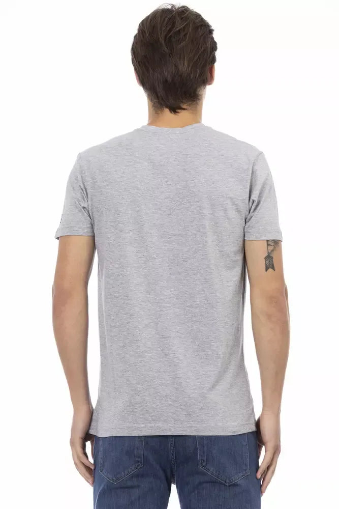 Trussardi Action Gray Cotton Men T-Shirt - Zeiniez