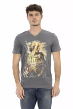 Trussardi Action Gray Cotton Men T-Shirt - Zeiniez