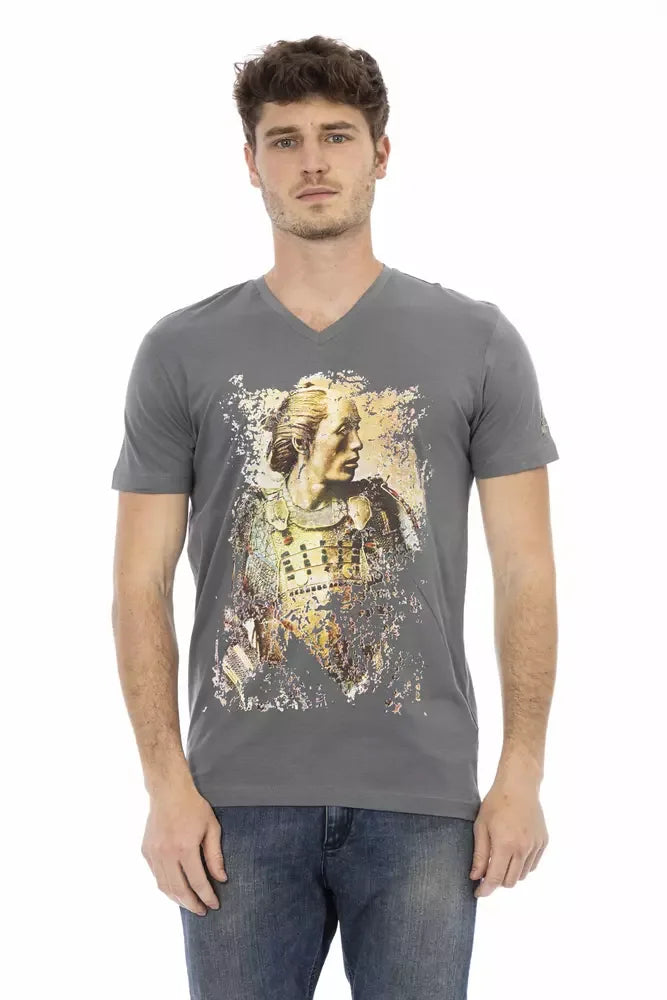 Trussardi Action Gray Cotton Men T-Shirt - Zeiniez