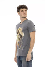 Trussardi Action Gray Cotton Men T-Shirt - Zeiniez