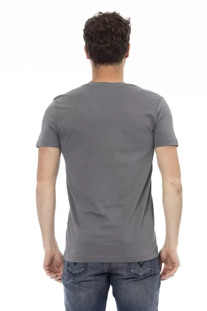 Trussardi Action Gray Cotton Men T-Shirt - Zeiniez